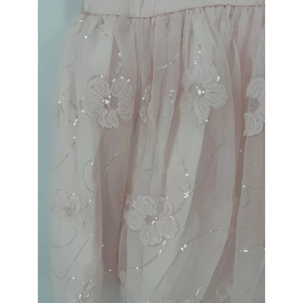 Zenzi Girls Pink Sequin Floral Tulle Party Dress Size XL 14 New With Tags